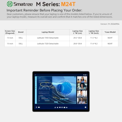 Image of Smatree M24T 13 inch Hard Laptop Sleeve for DELL Latitude 7350 /7320