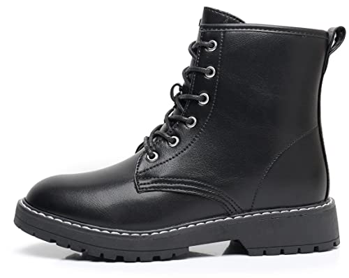 Blikcon Kids Girls Combat Ankle Boots Lace up Inner Zipper Fashion Booties (Little Kid/Big Kid)…2