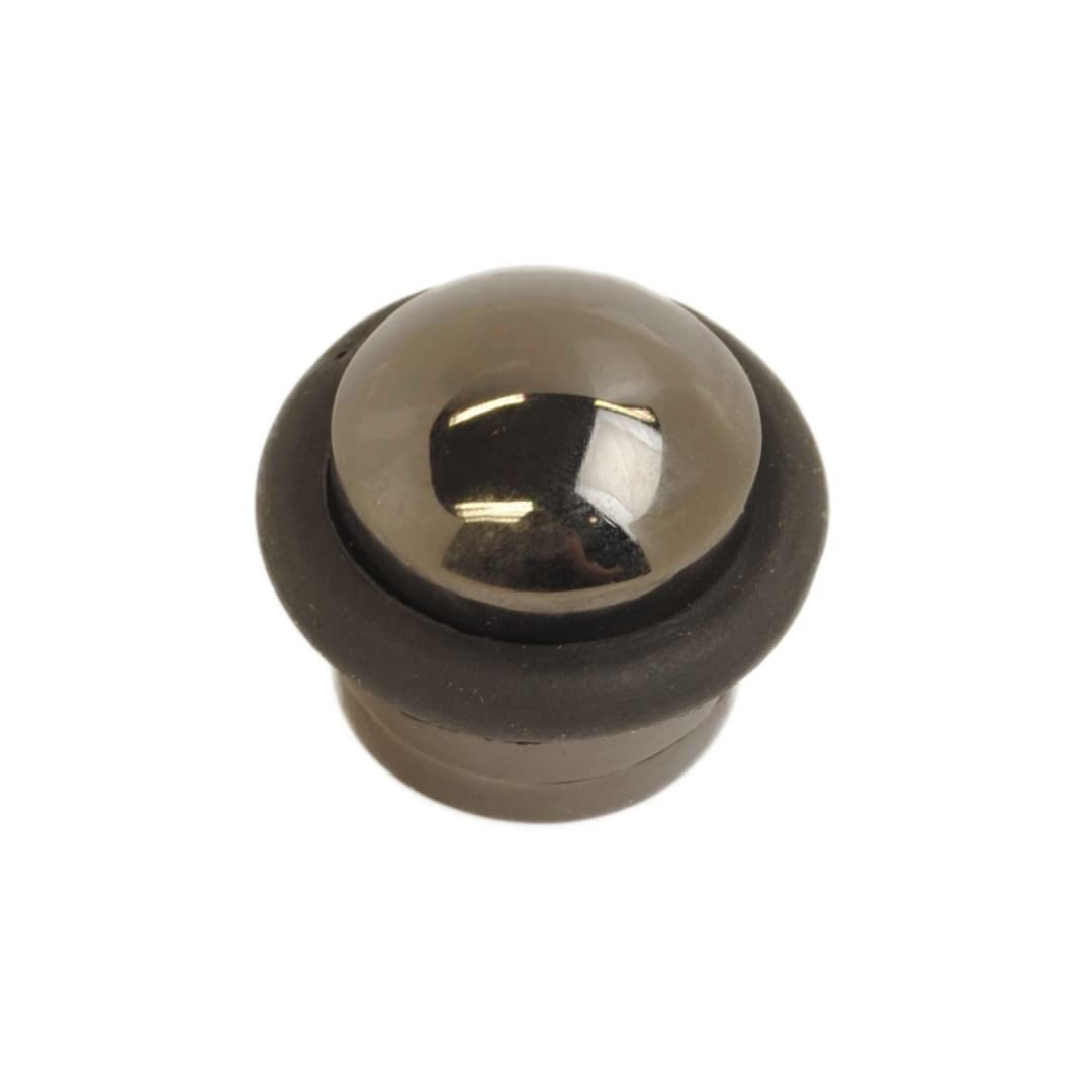 Onyx Floor Mounted Door Stop on Black Nickel, Door Stopper, Rubber Bumper to Protect Door, Walls, and Skirting for Internal Use