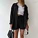 Two Piece Sets for Women Going Out Womens Loungewear Matching Oversized Long Sleeve Shirts and Shorts Resort Wear for Women 2025 Conjuntos De 2 Piezas para Mujer Womens Beach Fashion Black XL