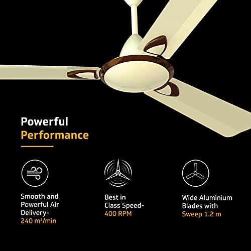 Image of V-Guard Gatimaan Plus Ceiling Fan (Sparkle Ivory) ; Sweep 1200 mm ; 2 Year Domestic Warranty