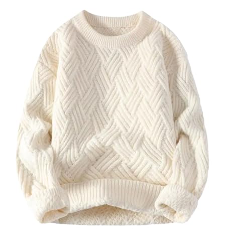 Men Plaid Contrast Sweater Pullover Crew Neck Sweter Korean Style Knit Pullover Sweater