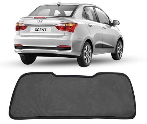 Image of Autofact Dicky Curtain for Hyundai Xcent | Custom Fit Rear Windshield Sunshade | UV & Heat Protection | Foldable Mesh | Privacy & Cooling Car Accessory