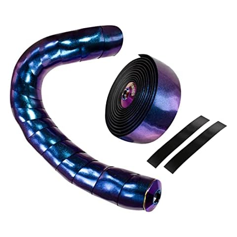 GORIX Oil Slick Bar Tape Handlebar Grip Wrap+2 Bar Plug Road Mountain Bicycle MTB Cycling(GX-Rainbow) Cover