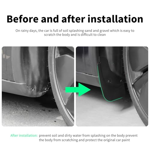 Image of LUCKEASY 4pcs Car Mud Flaps Splash Guard Fender for Tesla Model Y Juniper 2025 2026 Fender Mudguard Exterior Accessories TPE Black