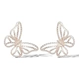 Jessica Simpson Butterfly Statement Earrings for Women – Gold-Tone Crystal...