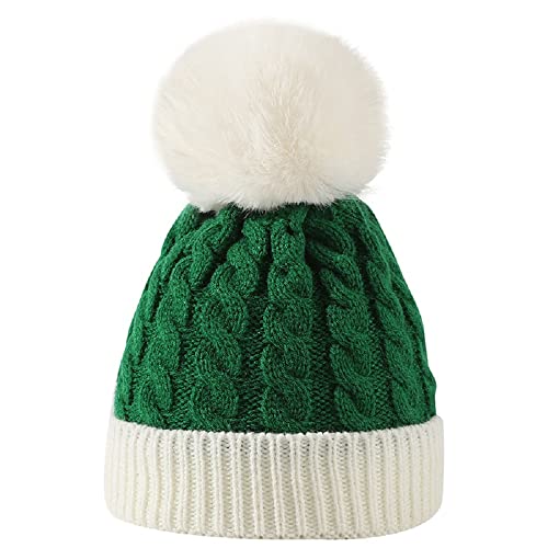 Christmas Hat for Toddler,Santa Hat for Kid Toddler Baby,Soft Warm Baby Beanie Knit Hat Green2