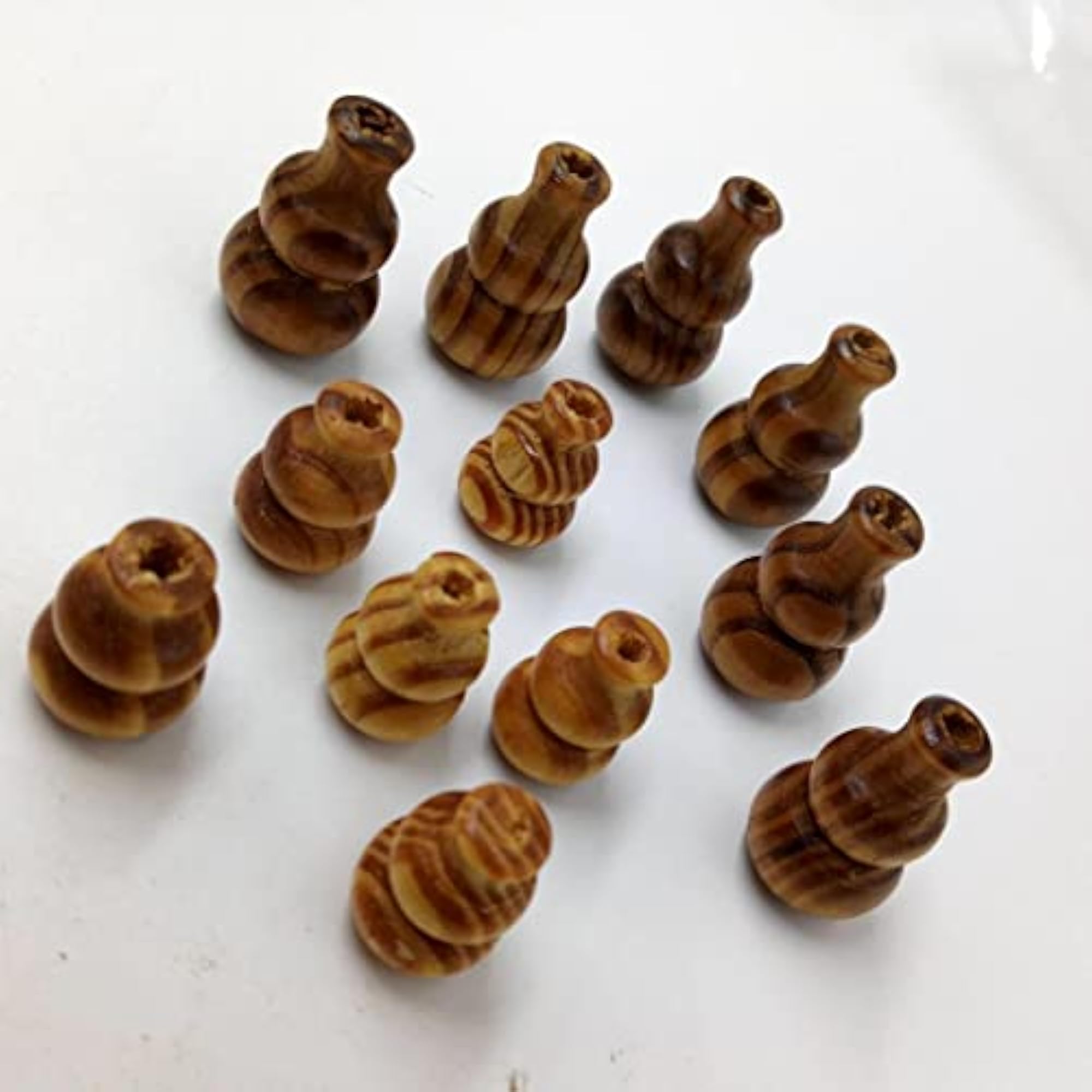 4x25 Pieces Calabash Shape Pine Wooden Beads for Jewelry Making