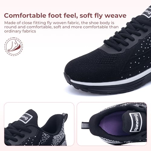 Image of Womens Slip On Tennis Sneakers Walking Running Shoes Easy to Wear