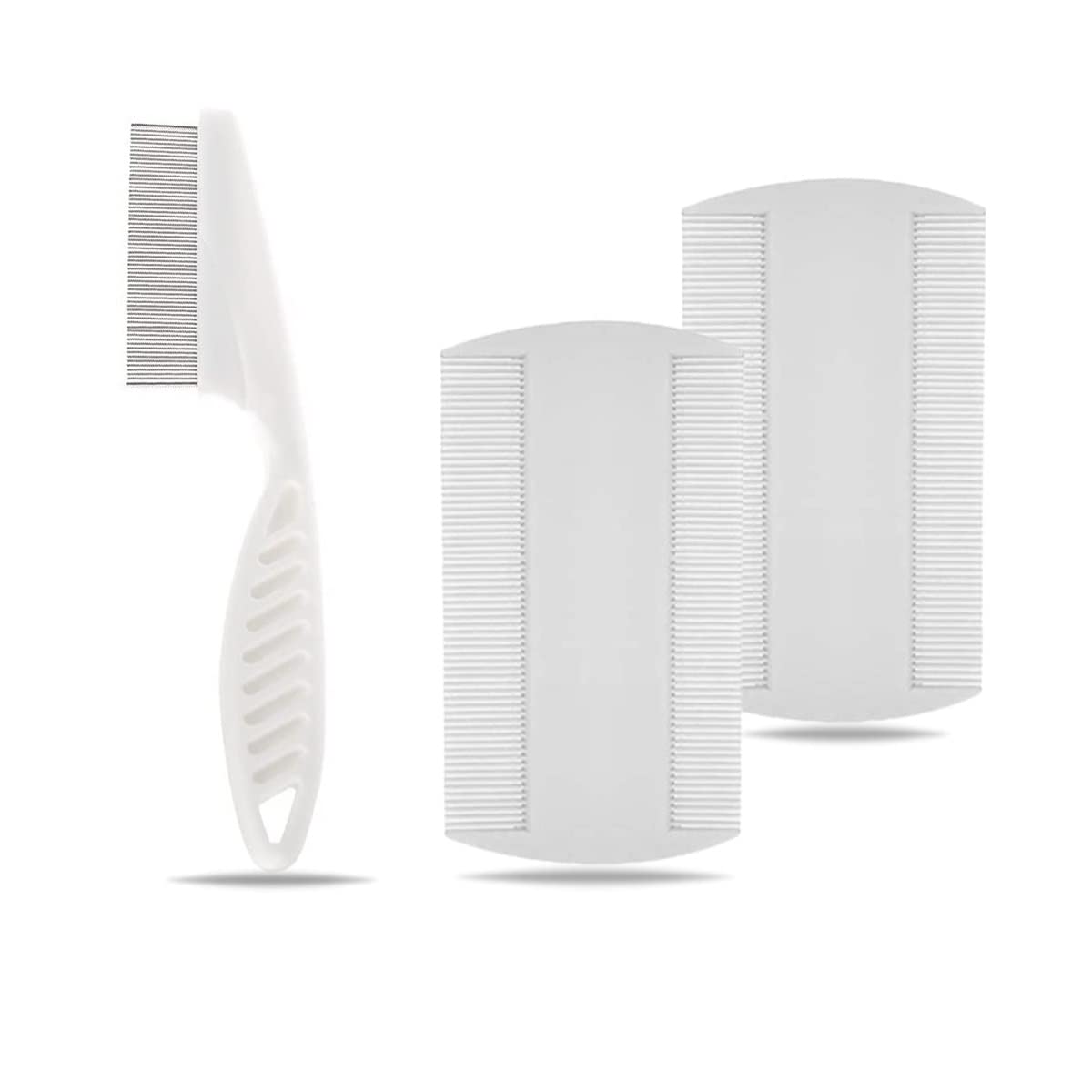 Nit Comb, 3 Pcs Lice Combs Set, Nit Treatment, Dandruff Comb, Head Lice Treatments, Scalp Scrubber, Dog Bath Brush, Cat Flea Treatment, Head Lice Combs, Nit Combs for Long Thick Hair, Lice Treatment