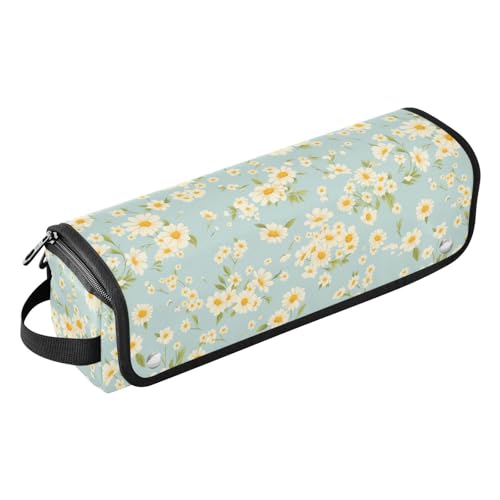 Bolsa de viaje Art Daisy Flowers para herramientas de cabello con tapete resistente al calor