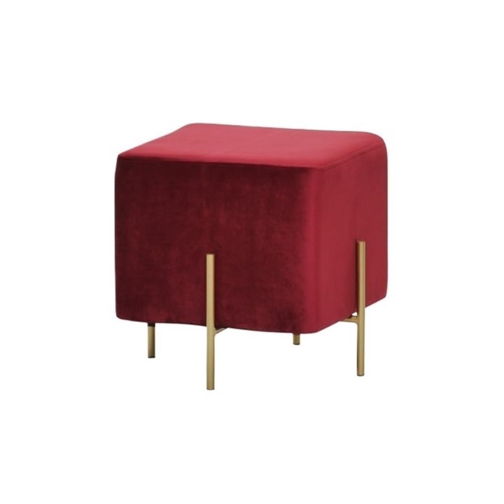 Pouf long rouge de 45 cm comme banc d'entrée gain de place pour salon