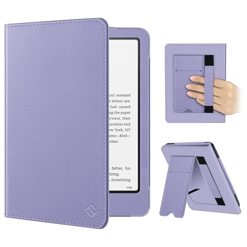 Image of Fintie Case for 7 inch /6.8 inch Kindle Paperwhite(12th /11th Generation-2024 /2021) and Kindle Colorsoft Signature Edition -Slim Foldable Stand Cover Auto Wake /Sleep for Paperwhite 2024, Lilac Purple