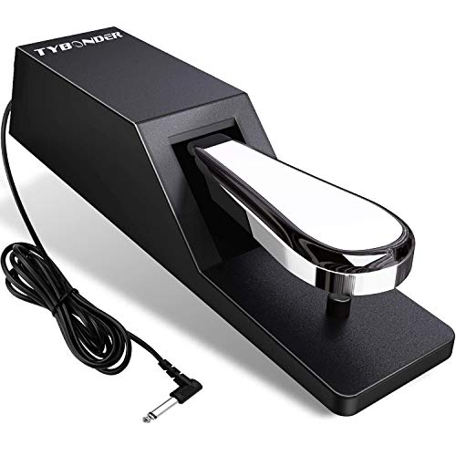 Universal Sustain Pedal,Heavy-Duty Electronic Keyboards Pedal,Digital Piano Pedal with Two-Channel Polarity Switch for Yamaha,Casio,Roland,Korg,Moog,Electronic Foot Damper Pedal