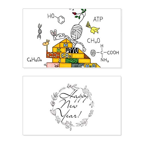 Tarjeta de felicitación egipcia Mummy Horus Chemistry de Año Nuevo