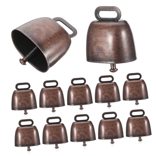 BESPORTBLE 12 Pack Metal Animal Bells Small Cattle Bells for Farm Animals Goats Sheep for Grazing