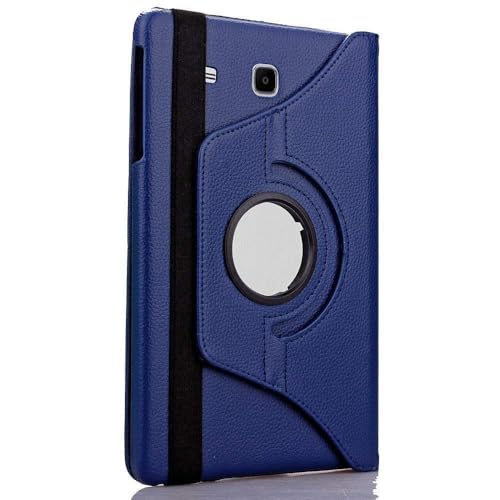 Mcart's 360° Degree Rotating (Swivel Stand) PU Leather Folio Flip Cover case for Samsung Galaxy Tab E 9.6 inch SM-T561 T560 T565 T567V Flip Cover Case (Midnight Blue)