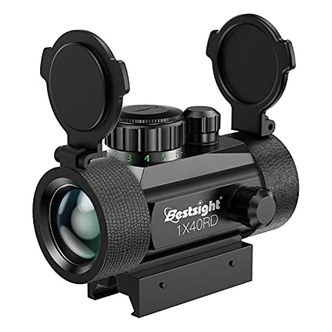 Paike 1X40 Red Dot Sight Red Green Dot Illuminated ,11mm/20mm Rail ,Protector Covers Rifle Scope Cover