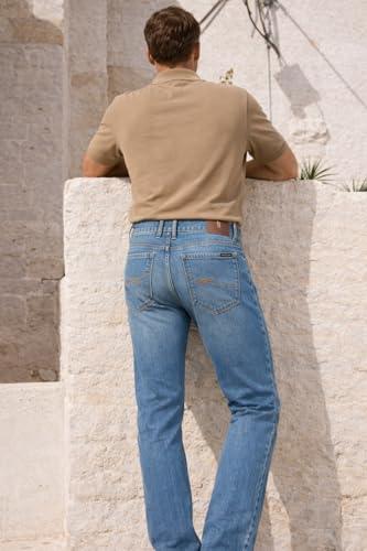 Image of Louis Philippe Men's Smart Fit Stretch Fabric for Comfort Premium Wash Aesthetic Authentic Twill and Durable Jeans