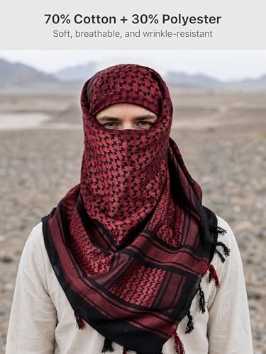 Image of FREE SOLDIER Scarf Military Shemagh Tactical Desert Keffiyeh Head Neck Scarf Arab Wrap with Tassel for Men Women