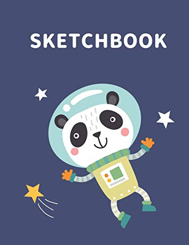Sketchbook: A Cute Space Panda Kawaii Sketchbook for Kids: 100 Pages of 8.5" x 11" Large Blank Paper for Drawing, Doodling Painting or Sketching (Painting Sketchpad) image 3