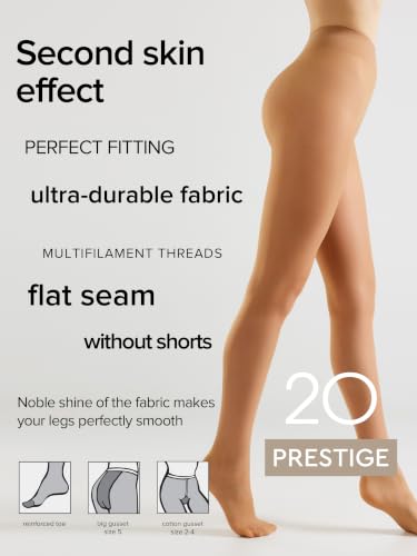 Image of Conte Classic Sheer to Waist Silky Pantyhose Prestige 20 Den