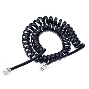 Keple RJ10 Telefon Spiralkabel 2m Schwarz