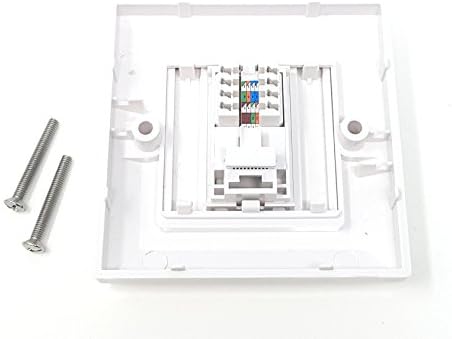 MainCore RJ45 / Cat6 Faceplate 1 Way Single Port Socket/UK EU Standard (Compatible with CAT5, CAT5e, CAT6a, CAT7 / LAN Network) with Keystones Jacks