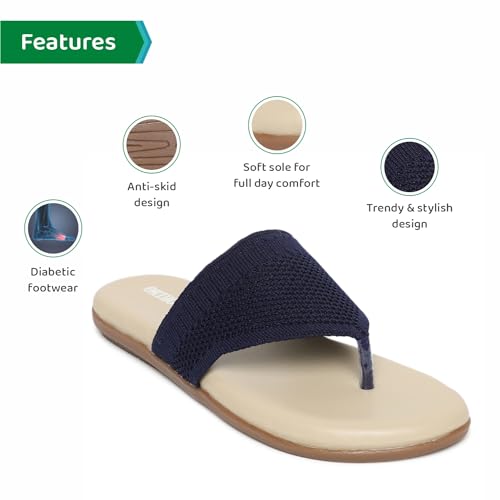 Image of ORTHO JOY Fancy doctor slippers | Comfortable flat sandals for women stylish