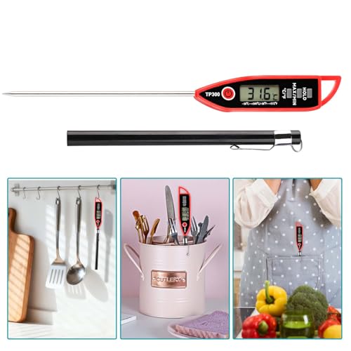 Food Thermometer Long Probe Instant Read Digital Thermometer Waterproof IPX7 Kitchen Cooking Temperature Measurement for Making Candle, Wax, Tea, Sugar, Jam, Meat, Hot Drink, Water Measure - Image 6