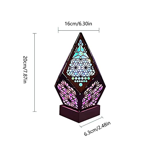 Large Floor Lamp Led Colorful Diamond Lights Colorful 3D Projection Hollow Lamp Bohemian Floor Decorative Lamp Night Decorative Led Light Home Décor Ideal For Bedroom Bathroom Aquarium Coffee Table #TOP3