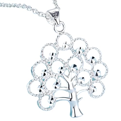 Collier arbre de vie en argent sterling 925 avec pendentif ciselé