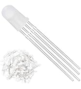 Youmile 100Pack 5mm LED Light Emitting Diode Common Cathode 4Pin RGB Tri-Color(Red/Green/Blue) Fr...