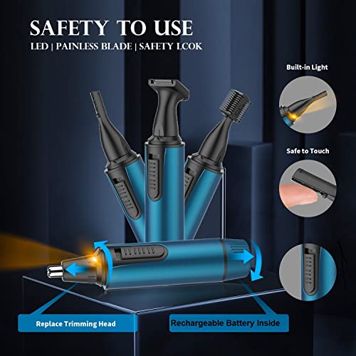 Ohr- und Nasenhaarschneider Wiederaufladbarer Nasentrimmer für Damen und Herren, Gesichtshaarschneider, IPX7, wasserdicht, Dual-Klingen, einfache Reinigung - Image 7