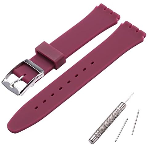 Correa de repuesto MCXGL para Swatch de goma de silicona, rojo vino Cover
