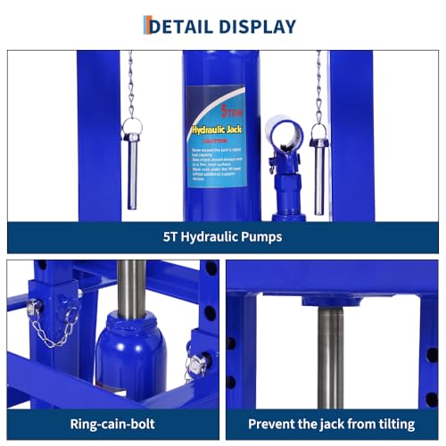2PCS Hydraulic Car and Truck Service Ramps,11023 LBS (5 T) Capacity, Portable Lifts Ramps for Oil Changes, Adjustable Lift Height 9.8 in to 16.21 in, Home Garage,Vehicle Auto Garage Repair (Blue 5 T) by GarveeTech - Image 7