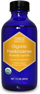Zongle USDA Certified Organic Frankincense Essential Oil, Safe To Ingest, Boswellia Serrata, 1