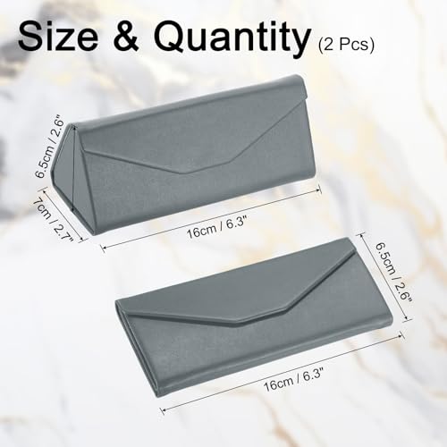 Image of PATIKIL Foldable Glasses Case, Triangle Magnetic Sunglasses Organizer Case PU Leather Hard Eyeglass Case for Women (2 Pcs)