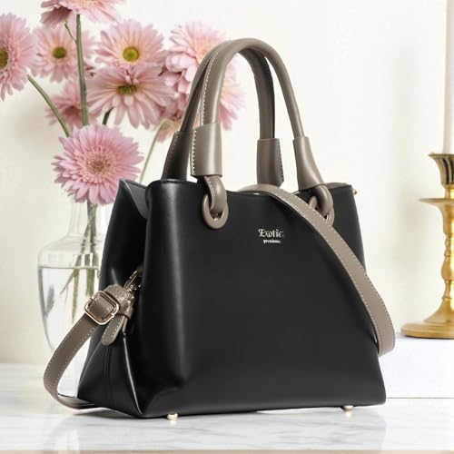 Image of EXOTIC Premium Sophisticated Structured Handbag | with Dual Handles | Adjustable Strap | Spacious Compartments (Heritage Charm Collection)