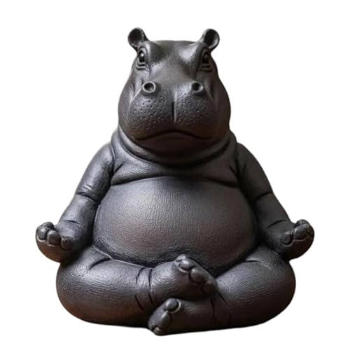 Estatua decorativa de hipopótamo para meditación