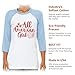 All American Girl Kids' Baseball T-Shirt - Present for Her - Inspirational USA Clothing - White Heather Peach, S