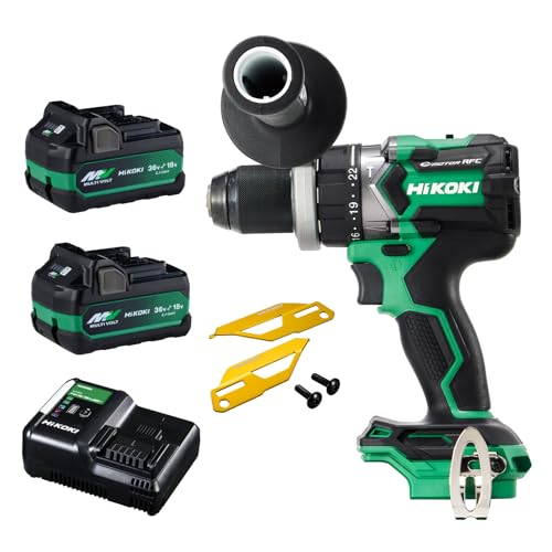 【セット買い】 HiKOKI(ハイコーキ) 18V充電式振動ドライバードリル DV18DC(2XPZ) + カラープレート(ライトゴールド)