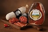 Cesto Salumi Tipici Italiani con Culatta Stagionata 3kg, Spianata Piccante 2kg e Guanciale 250g, Selezione Gourmet di Eccellenze Norcine, Idea Regalo Gastronomica Made in Italy
