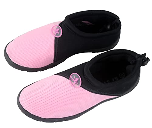 Zapatos de Agua, Zapatillas para Buceo Snorkel Surf Piscina Playa Vela Mar Río Aqua Cycling Deportes Acuáticos, Calzado de Natación Escarpines para Hombre Mujer Unisex (Rosa y Negro, Numeric_41)