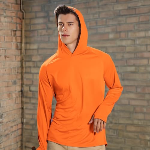 Image of Men's UPF 50+ Long Sleeve Sun Shirts UV Protection Hoodie Rash Guard Hiking Fishing Swim T Shirt