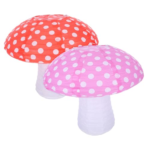 Uonlytech 2 Faroles Con Forma De Hongo Para Decoración Del Hogar Decoración De Jardín De Fiesta Linternas De Cumpleaños Decoración De Festivales Lámpara De Mesa Con Forma De