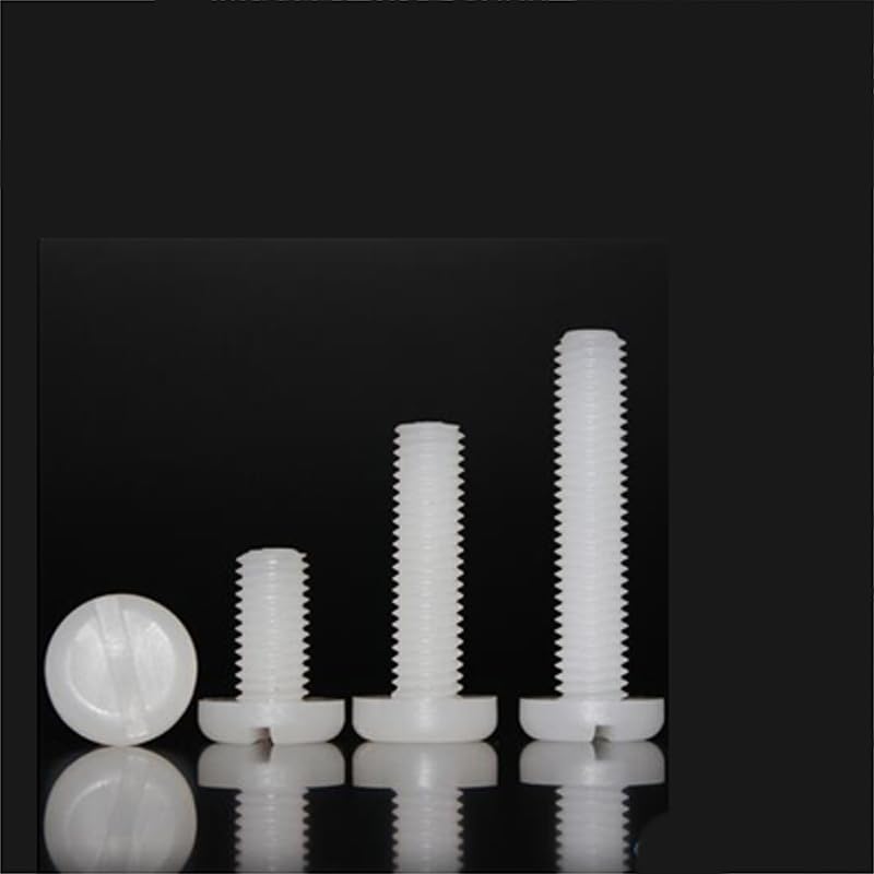 20pcs M2 Slotted round head screws PVDF pan head plastic bolt nail Corrosion resistant Resistant to strong acid and alkali - (Size: M2x10mm)