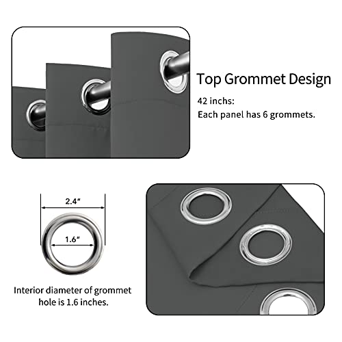 Image of Easy-Going Blackout Curtains for Bedroom, Solid Thermal Insulated Grommet and Noise Reduction Window Drapes, Room Darkening Curtains for Living Room, 2 Panels(42x72 in, Gray)