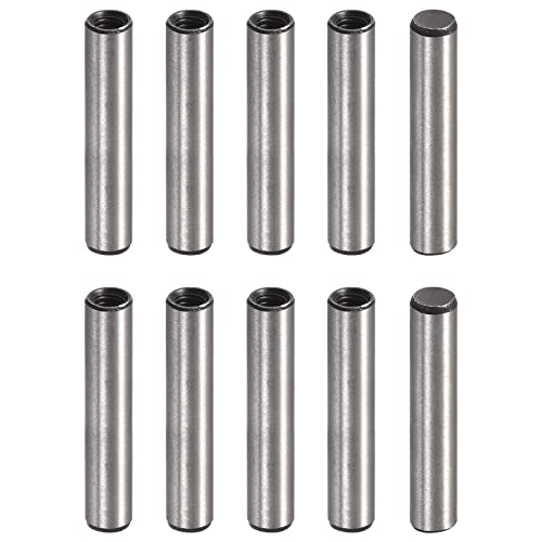 uxcell M4 Internal Thread Dowel Pin 10pcs 6x30mm Chamfering Flat Carbon Steel Cylindrical Pin Bed Bookshelf Metal Devices Industrial Pins