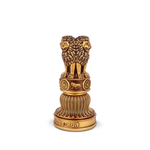 Image of Artarium Handcrafted 9 Inch Ashoka Ashok Pillar Idol Pillar Statue Showpiece for Car Dashboard Home Office Decor Table Showpiece Corporate Gifting - Antique